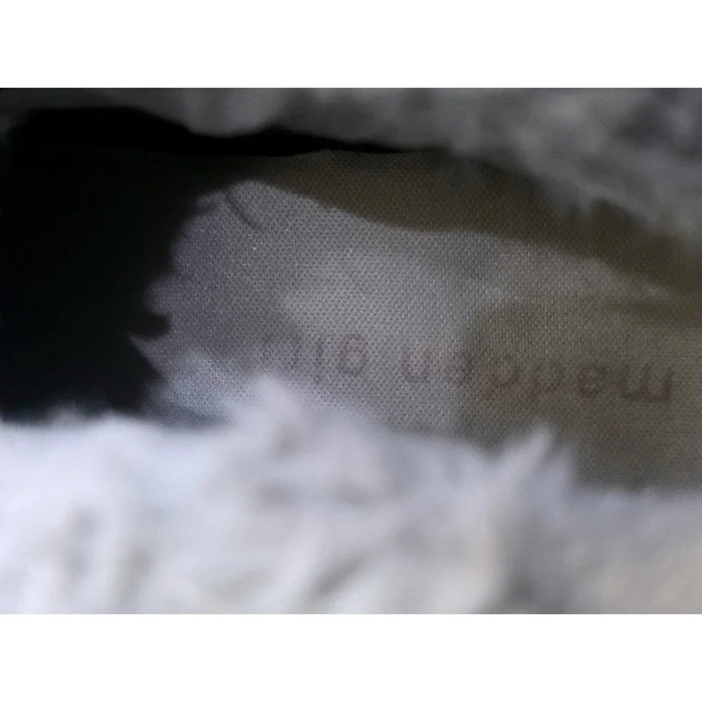 Madden Girl Womens Grey Faux Suede Faux Fur Trim Hidden Wedge Sneaker Boots 8.5